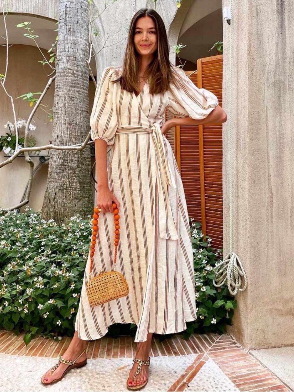 NWOT Size s.  Juan de Dios ERMITA wrap around linen dress